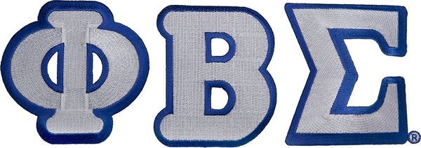 Phi Beta Sigma Large Letter Iron-On Patch Set [White]