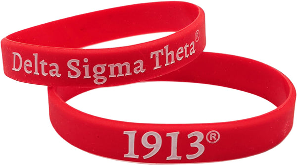 Delta Sigma Theta Solid Silicone Wristband [Red]