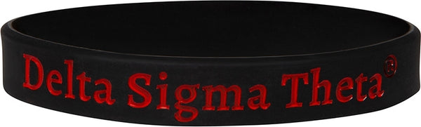 Delta Sigma Theta Solid Silicone Wristband [Black]