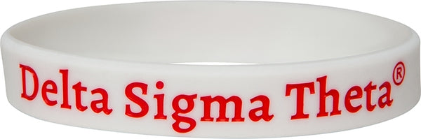 Delta Sigma Theta Solid Silicone Wristband [White]