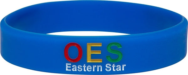 Eastern Star Solid Silicone Wristband [Blue]