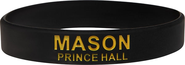 Prince Hall Mason Solid Silicone Wristband [Black]
