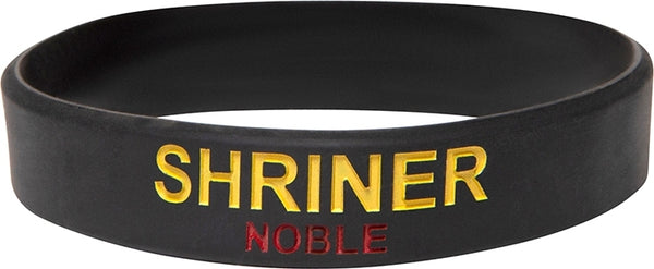 Shriner Noble Solid Silicone Wristband [Black]