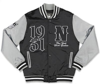 Big Boy New York Black Yankees S1 Satin Mens Baseball Jacket [Black]