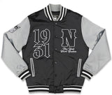Big Boy New York Black Yankees S1 Satin Mens Baseball Jacket [Black]