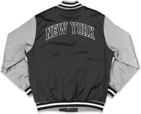 Big Boy New York Black Yankees S1 Satin Mens Baseball Jacket [Black]