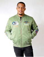 Big Boy Tuskegee Airmen S5 Mens Bomber Jacket [Green]