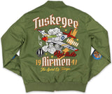Big Boy Tuskegee Airmen S5 Mens Bomber Jacket [Green]