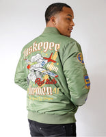 Big Boy Tuskegee Airmen S5 Mens Bomber Jacket [Green]