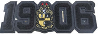 Alpha Phi Alpha Crest Year 1906 Black Series Chenille Iron-On Patch [Black]