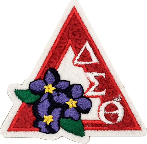 Delta Sigma Theta Triangle Chenille Lapel Pin [Red/White]