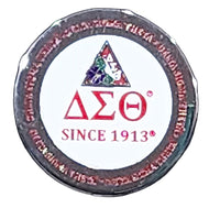 Delta Sigma Theta Violet Round Pin [Silver]