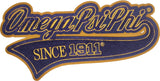Omega Psi Phi Vintage Tail Design Chenille Iron-On Patch [Purple/Gold]