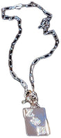 Zeta Phi Beta Charm Necklace With Rhinestones [Silver]
