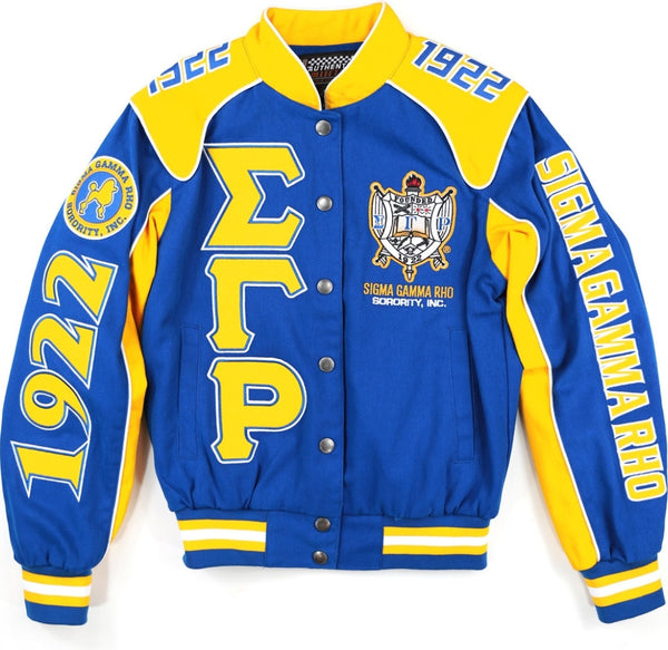 Big Boy Sigma Gamma Rho Divine 9 S12 Racing Twill Jacket [Royal Blue]