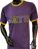 Buffalo Dallas Omega Psi Phi Vote Ringer T-Shirt [Short Sleeve - Purple]