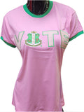 Buffalo Dallas Alpha Kappa Alpha Vote Ringer T-Shirt [Short Sleeve - Pink]