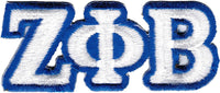 Zeta Phi Beta Small Letter Iron-On Patch Set [White]