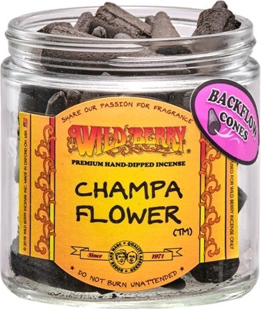 Wild Berry Champa Flower Backflow Incense Cones [Black]