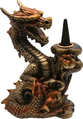 Copper Dragon Backflow Incense Cone Burner [Copper]