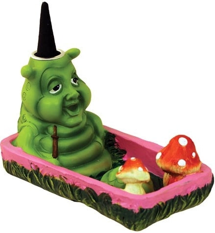 Caterpillar Backflow Incense Cone Burner [Multi-Colored]