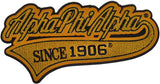 Alpha Phi Alpha Vintage Tail Design Chenille Iron-On Patch [Gold]