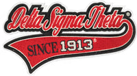 Delta Sigma Theta Vintage Tail Design Chenille Iron-On Patch [Red]