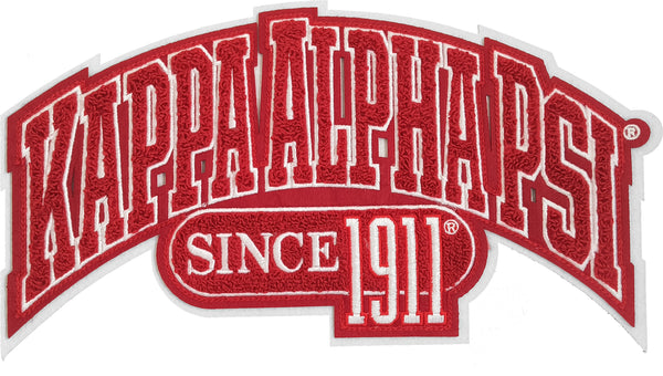 Kappa Alpha Psi Curved Design Chenille Iron-On Patch [Red]