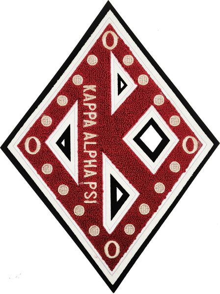 Kappa Alpha Psi K-Diamond Chenille Iron-On Patch [Crimson Red]