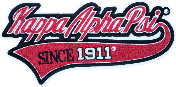 Kappa Alpha Psi Vintage Tail Design Chenille Iron-On Patch [Red]
