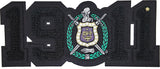 Omega Psi Phi Shield Year 1911 Black Series Chenille Iron-On Patch [Black]