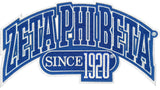 Zeta Phi Beta Curved Design Chenille Iron-On Patch [Blue]