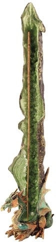 Standing Dragon Polystone Incense Burner [Green]