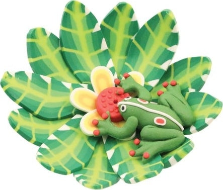 Fimo Round Frog Dish Incense Burner [Green]