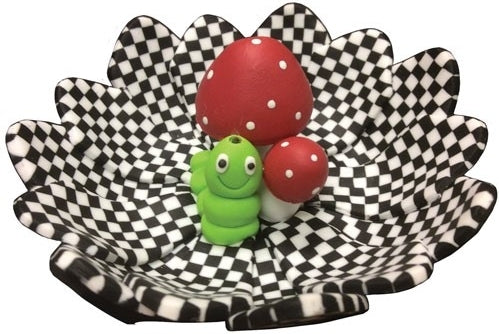 Fimo Round Mushroom Dish Incense Burner [Multi-Colored]