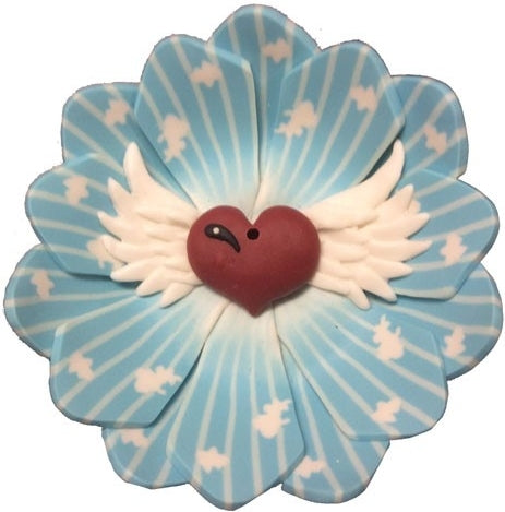 Fimo Round Winged Heart Dish Incense Burner [Multi-Colored]