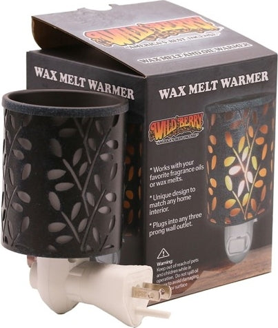 Wild Berry Leaf Design Electric Wax Warmer [Black]