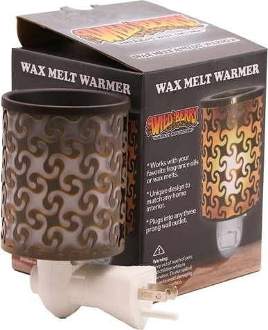 Wild Berry Repeating Design Electric Wax Warmer [Brown]