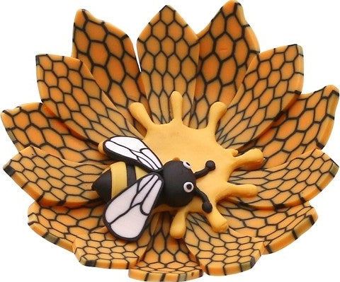 Fimo Round Honey Bee Dish Incense Burner [Multi-Colored]