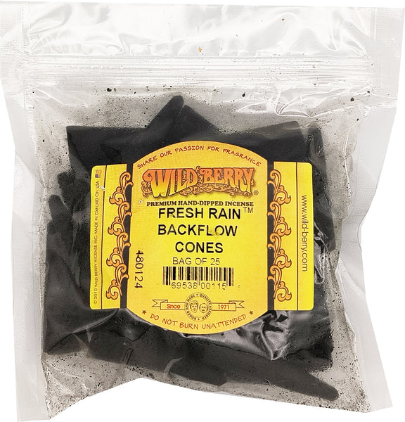 Wild Berry Fresh Rain Backflow Incense Cones [Black]