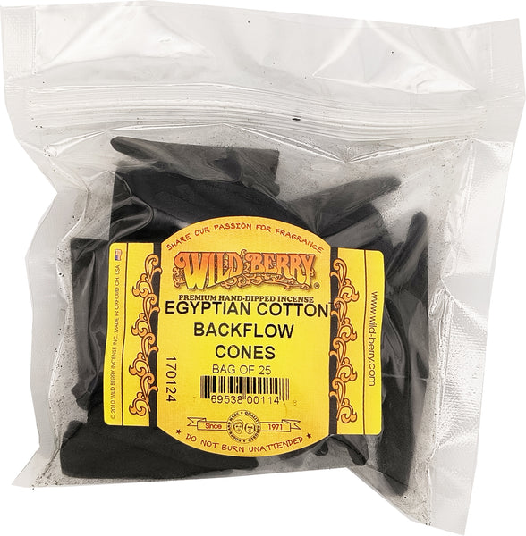 Wild Berry Egyptian Cotton Backflow Incense Cones [Black]
