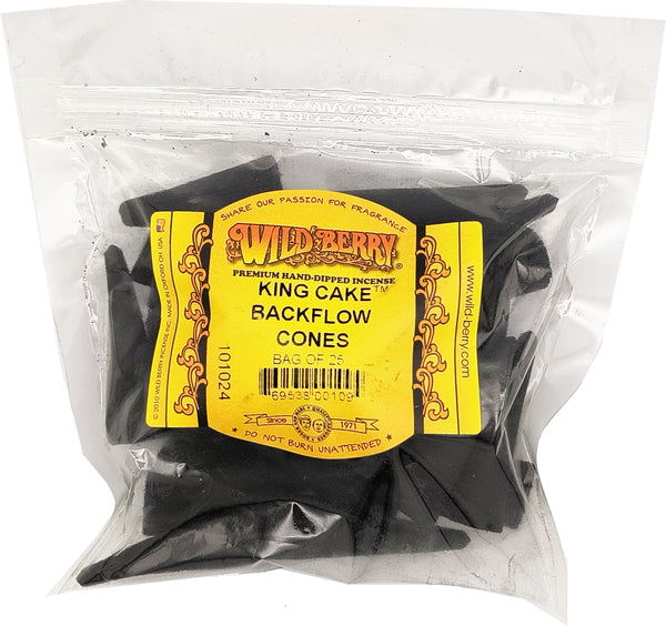 Wild Berry King Cake Backflow Incense Cones [Black]