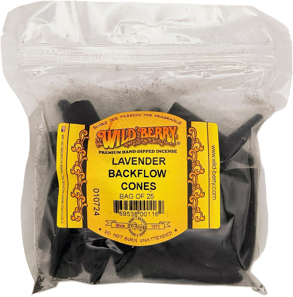 Wild Berry Lavender Backflow Incense Cones [Black]