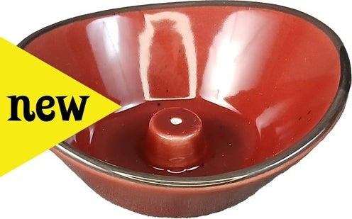 Ceramic Oval Incense Burner [Red]
