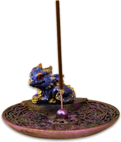 Purple Dragon Plate Incense Burner [Multi-Colored]