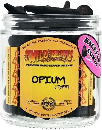 Wild Berry Opium (Type) Backflow Incense Cones [Black]