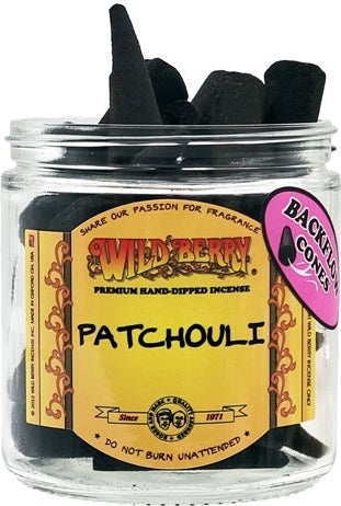 Wild Berry Patchouli Backflow Incense Cones [Black]