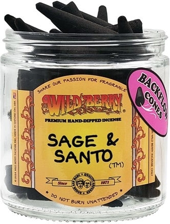 Wild Berry Sage & Santo Backflow Incense Cones [Black]
