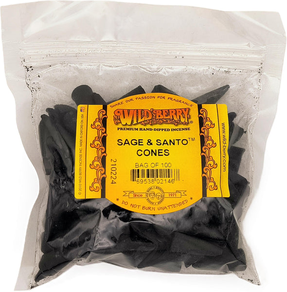 Wild Berry Sage & Santo Incense Cones [Black]