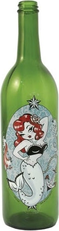 Smoking Bottle With Mermaid Incense Burner [Green]